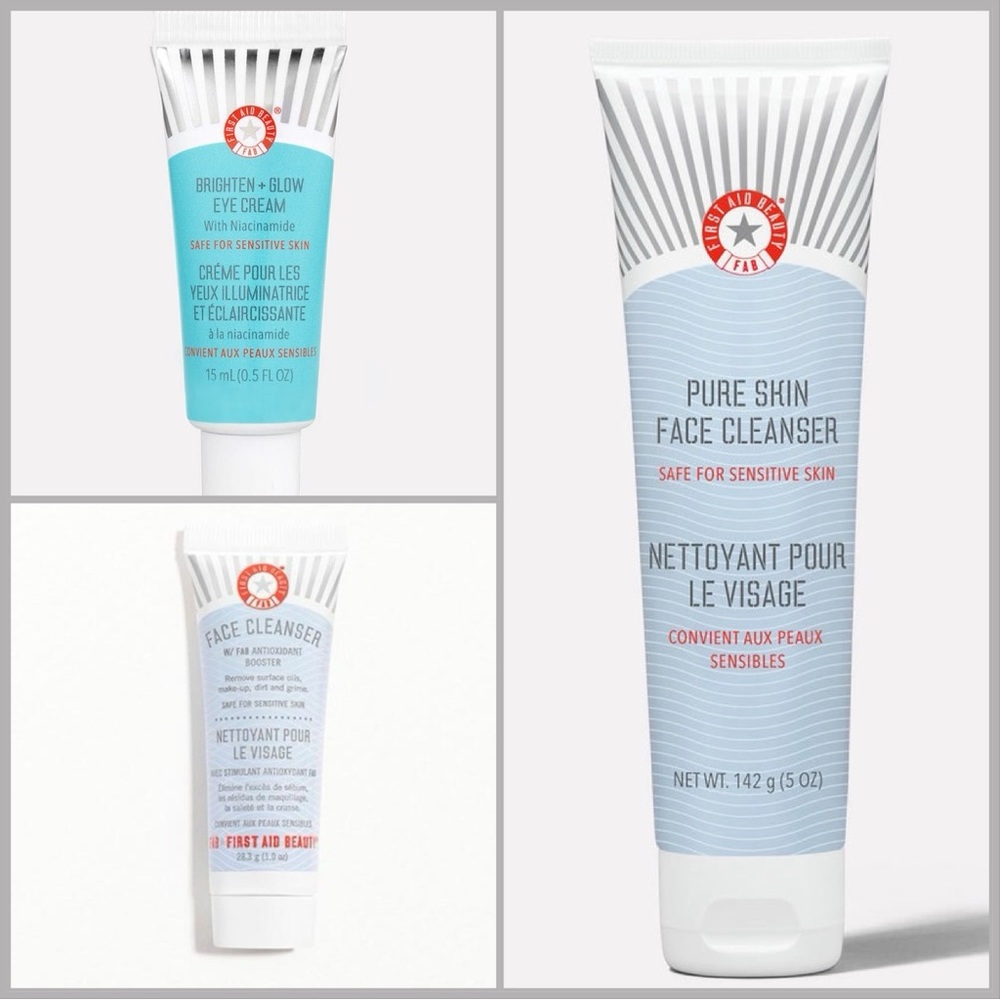 LOT: First Aid Beauty Cleanser + Eye Cream 3pc Set *NEW $35 + discount ship